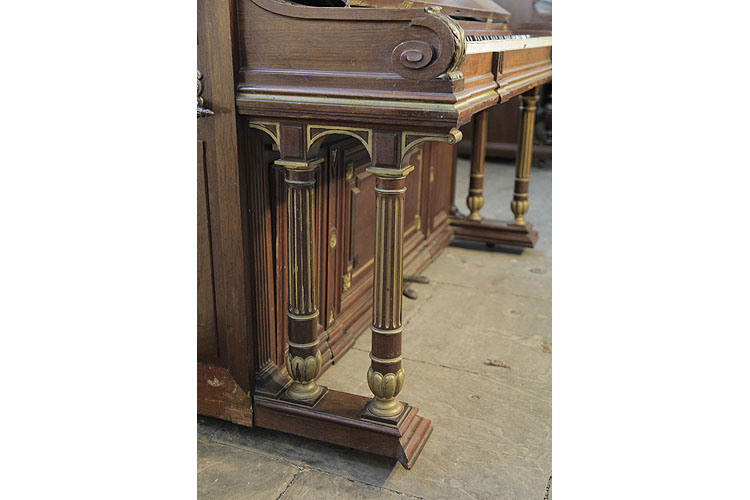 Erard piano leg featuring two fluted, Doric columns with gilt accents