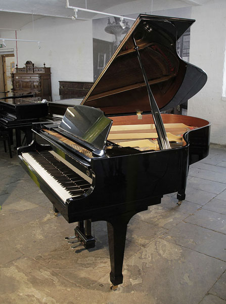 A 1987, Kawai CA-40M grand piano for sale with a black case and spade legs. A 60th Anniversary Limited Edition model.