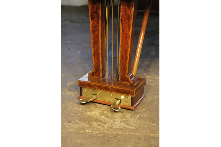 Steinway two-pedal piano lyre with brass footplate