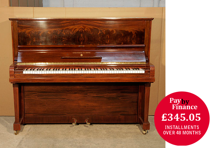A 1938,   Steinway Model V Upright Piano For Sale with a   Mahogany Case.