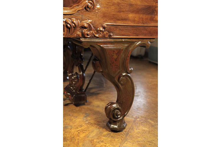 Steinway Rococo style, carved cabriole leg with scroll feet
