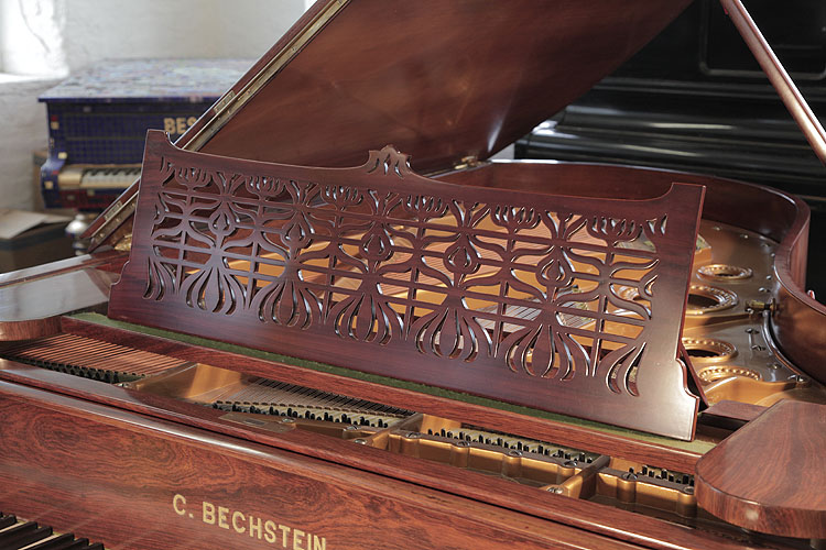 Bechstein Model VA openwork piano  music desk in a stylised floral design 