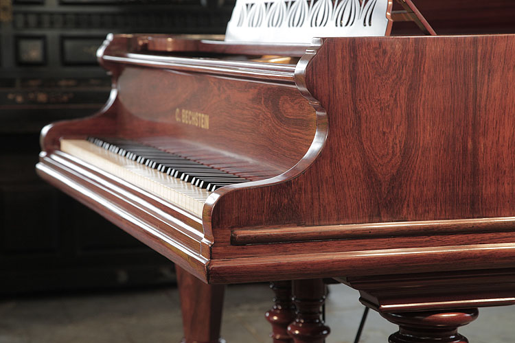 Bechstein Model VA curned piano cheek with linear case moulding