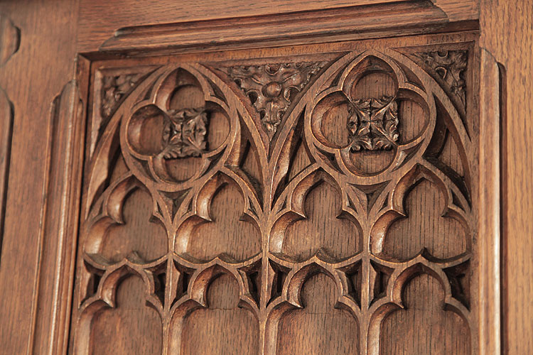 Gebruder Knake  carved, Gothic tracery detail
