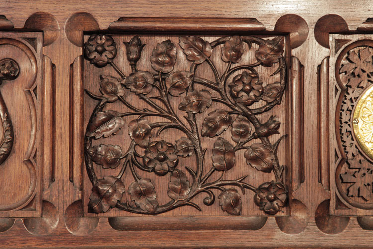 Gebruder Knake front panel carved with enntwined flowers and leaves