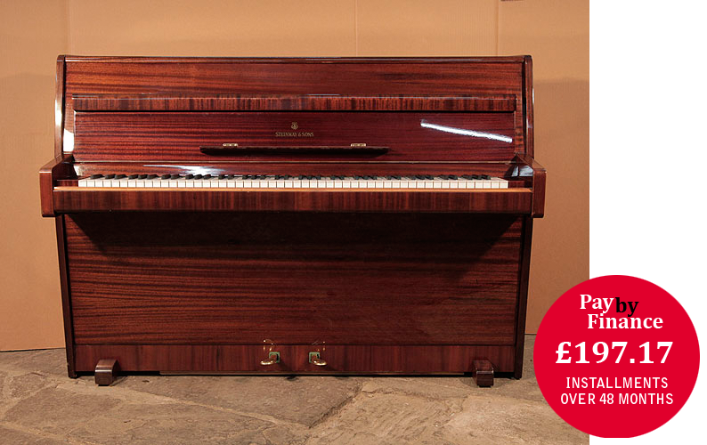 A 1960,   Steinway Model F Upright Piano For Sale with a Mahogany Case.