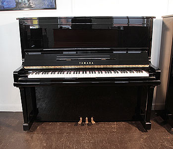 A 1991, Yamaha U30A upright piano for sale with a black case and brass fittings. Piano has an eighty-eight note keyboard and three pedals &pound;6000  Price includes:     First tuning free | Free  piano stool | Free delivery to a ground floor residence within mainland UK.  0% finance available subject to terms and conditions.