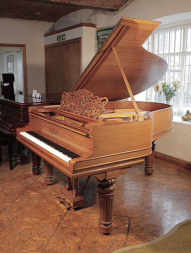 Rebuilt, 1900, Steinway & Sons Model A Grand Piano For Sale with a Walnut Case, Filigree Music Desk and Fluted, Barrel Legs