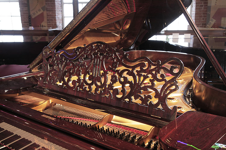 Steinway Model B filigree piano music desk in an arabesque design with central lyre