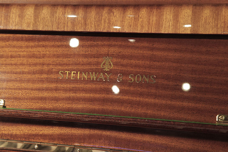 Steinway Model Z  manufacturers logo on fall.