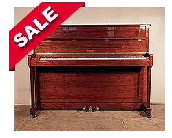 Wesberg U-112R upright piano for sale with a walnut case and polyester finish