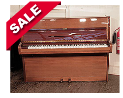 Reconditioned, 1976, Bechstein upright piano with a polished, mahogany case