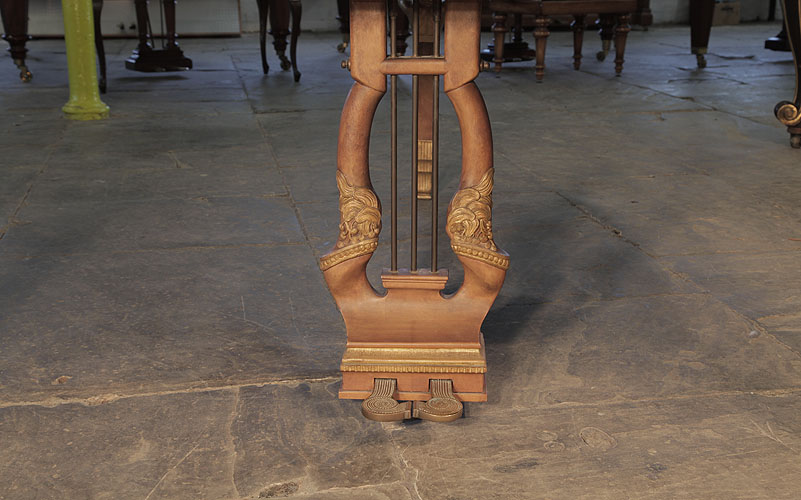 Soren Jensen ornately carved two-pedal piano lyre with gilt detail
