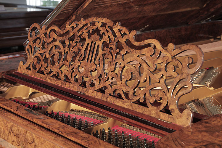 Steinway Model D   music desk is an arabesque cut-out design with a central lyre motif