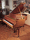 Piano for sale. Crown Jewel Collection, 1997, Steinway Model S baby grand piano for sale with a polished, walnut case and spade legs