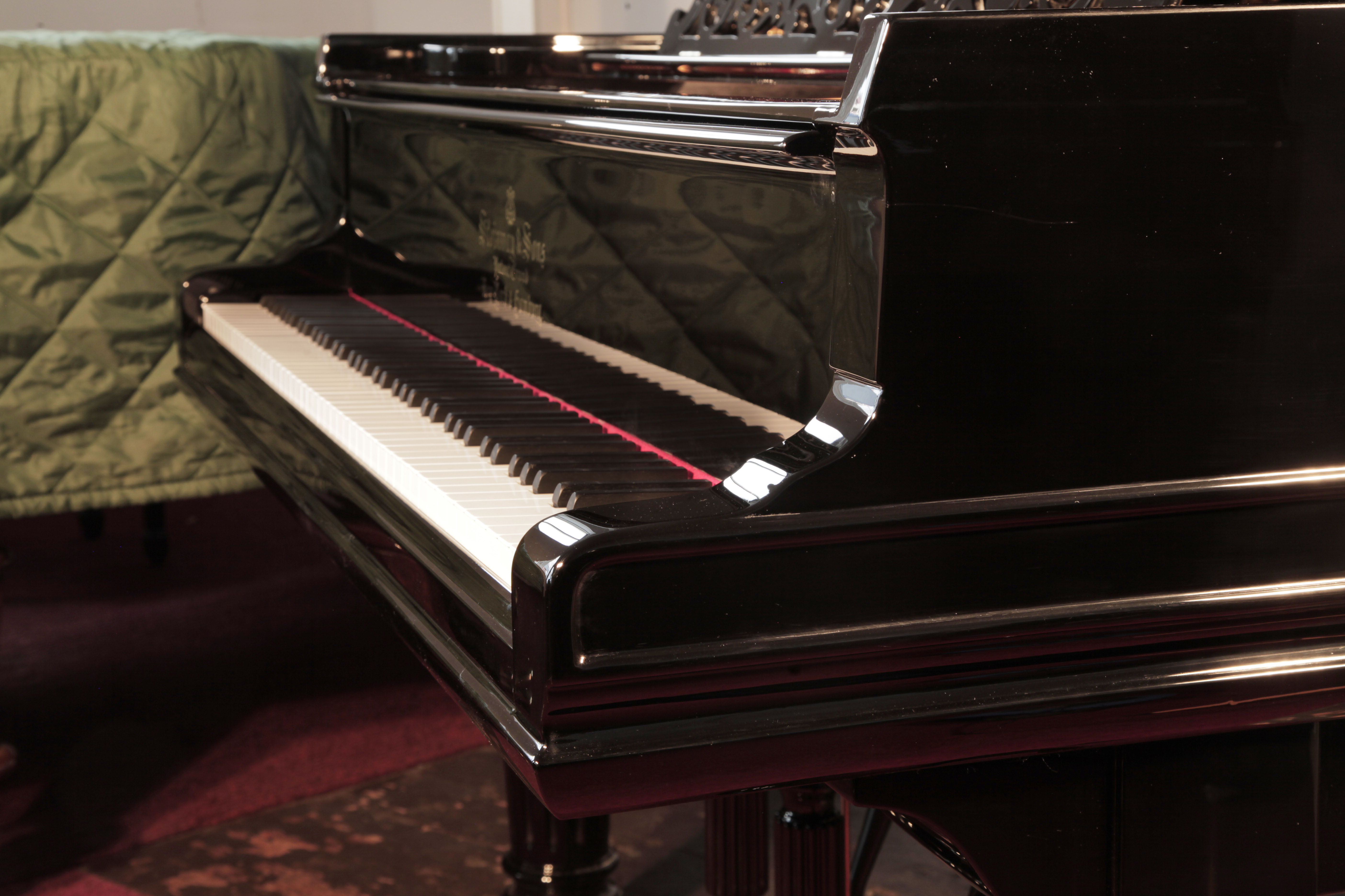 Steinway Model A   piano cheek with dual linear case moulding. We are looking for Steinway pianos any age or condition.