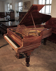 Unrestored, 1897, Steinway Model B grand piano for sale with a rosewood case, filigree music desk and fluted, barrel legs
