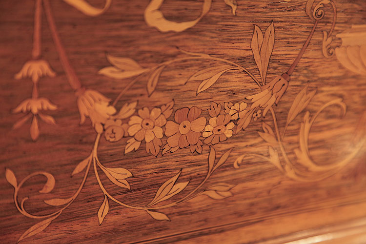 Steinway inlay detail of flowers and rinceaux