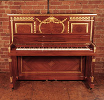 RMS Olympic Liner, 1912, Steinway Vertegrand Upright Piano with a Carved, Quartered, Walnut Case and Fluted, Sheraton Legs with Gold Accents