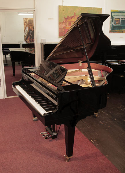 Reconditioned,  Kawai KF-1  grand piano for sale with a black gloss case. Formerly the property of Comedian, Phil Cool