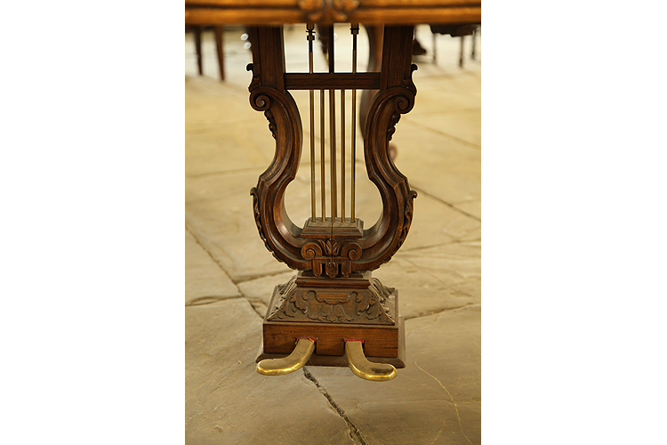 Pleyel ornately carved, piano lyre
