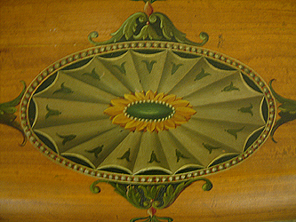 Otto hand-painted detail Otto Upright Piano for sale.