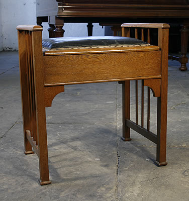 Arts and Crafts, Oak Piano Stool with Storage