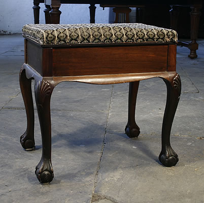 Piano Stool with ball and claw feet and storage