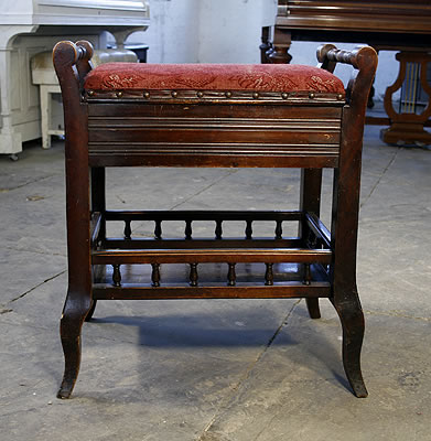 Edwardian Piano Stool with Storage