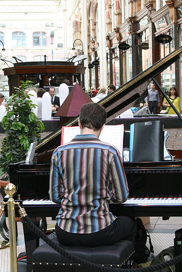 Kevin James playing at the Victoria Quarter Leeds