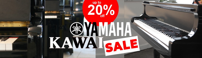  For a limited time period, enjoy up to 20% off the list price in our Japanese piano sale. Discounts apply to the popular Yamaha, Kawai and Apollo range of grand and upright pianos. With more than 50 models for sale in store, why not buy your next piano from Yorkshire's premier Yamaha dealer.