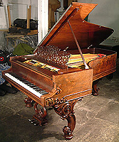 Ornate Steinway Model C Grand piano for sale with exquisite carvings on case