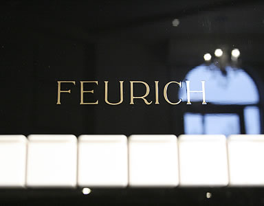 Feurich manufacturer's logo on fall