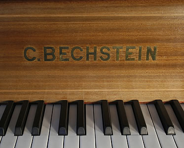 Bechstein Model B manufacturers logo on fall.