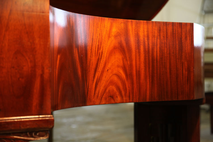 Ibach flame mahogany wood grain detail