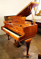 Broadwood Baby Grand  Piano For Sale with a Burr Walnut Case and Cabriole Legs