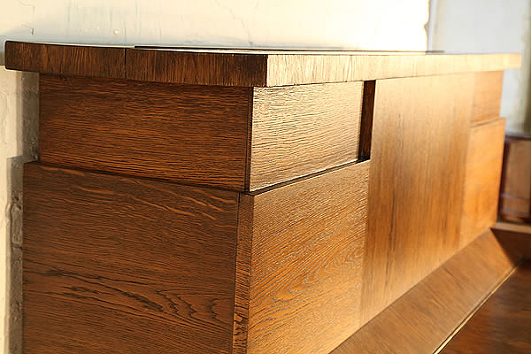 Gerhard Adams  cabinet detail featuring strong architectural lines.