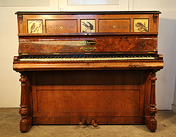 Artcased,  Hopkinson upright  piano with a burr walnut case
