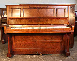 Antique, Bechstein Upright Piano For Sale with a Burr Walnut Case