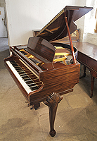 A 1948, Queen Anne Style, Challen Baby Grand Piano For Sale with a Mahogany Case and Cabriole Legs