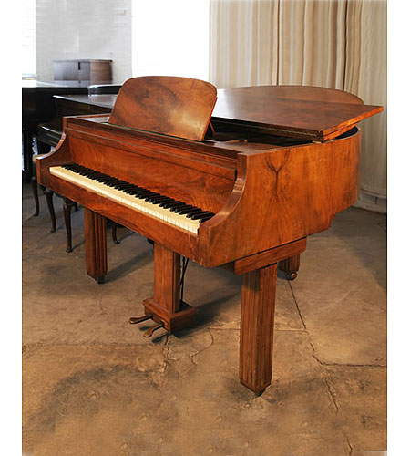  Art Deco style Strohmenger baby grand piano with a walnut case 