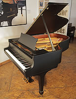 Steinway Model A grand piano for sale with a black satin case