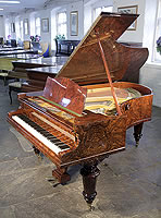  An 1882, Bechstein Model V Grand piano for sale with a burr walnut case and turned legs 