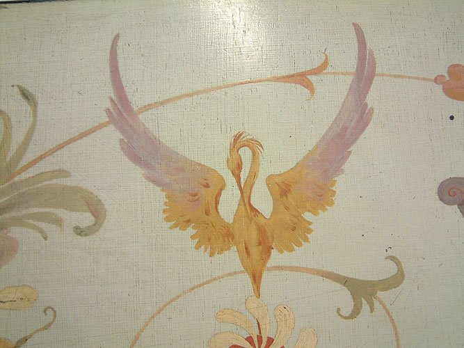 Pleyel hand-painted bird detail