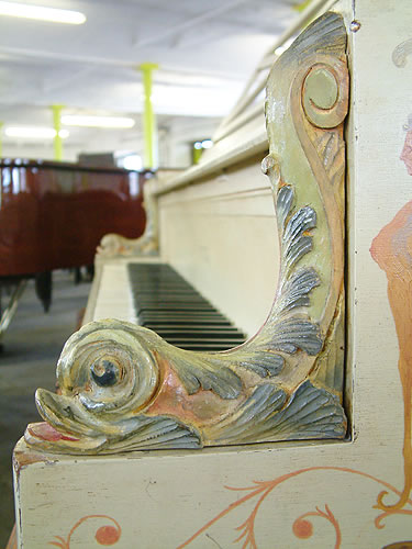 Pleyel carved fish detail on piano cheek