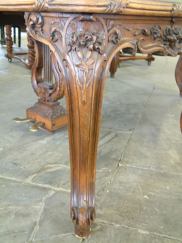 Pleyel carved piano leg with scroll foot