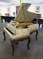  A unique, 1893, Pleyel grand piano hand-painted in Berainesque style. Signed by G. Meunier