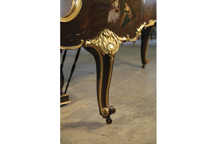 Steinway Model B cabriole leg with scroll feet and  gilt accents