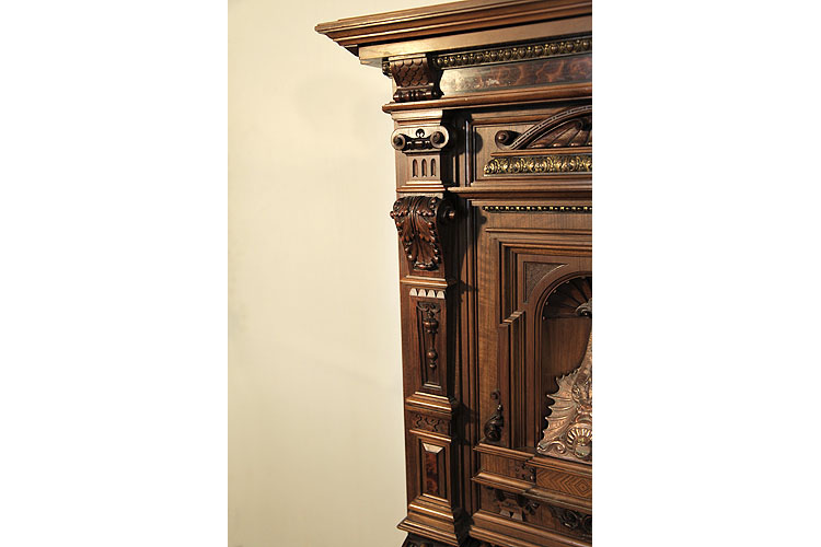 German piano carved pilaster in high relief
