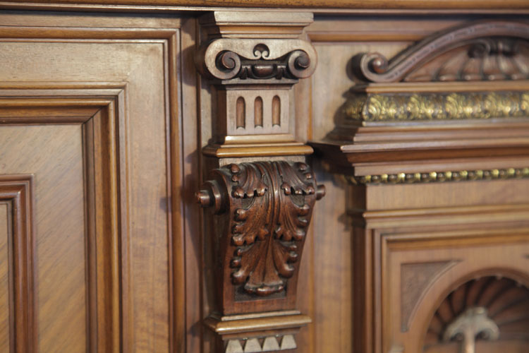 German piano carved pilaster detail